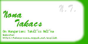 nona takacs business card